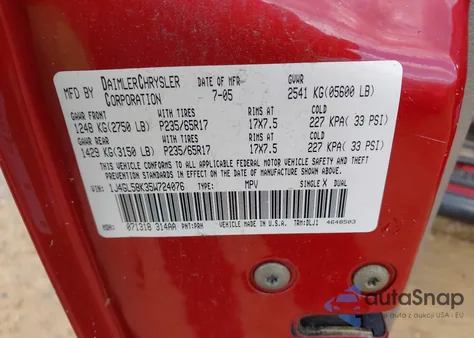 2005 Jeep Liberty Limited Edition from USA, damaged, VIN 1J4GL58K35W724076